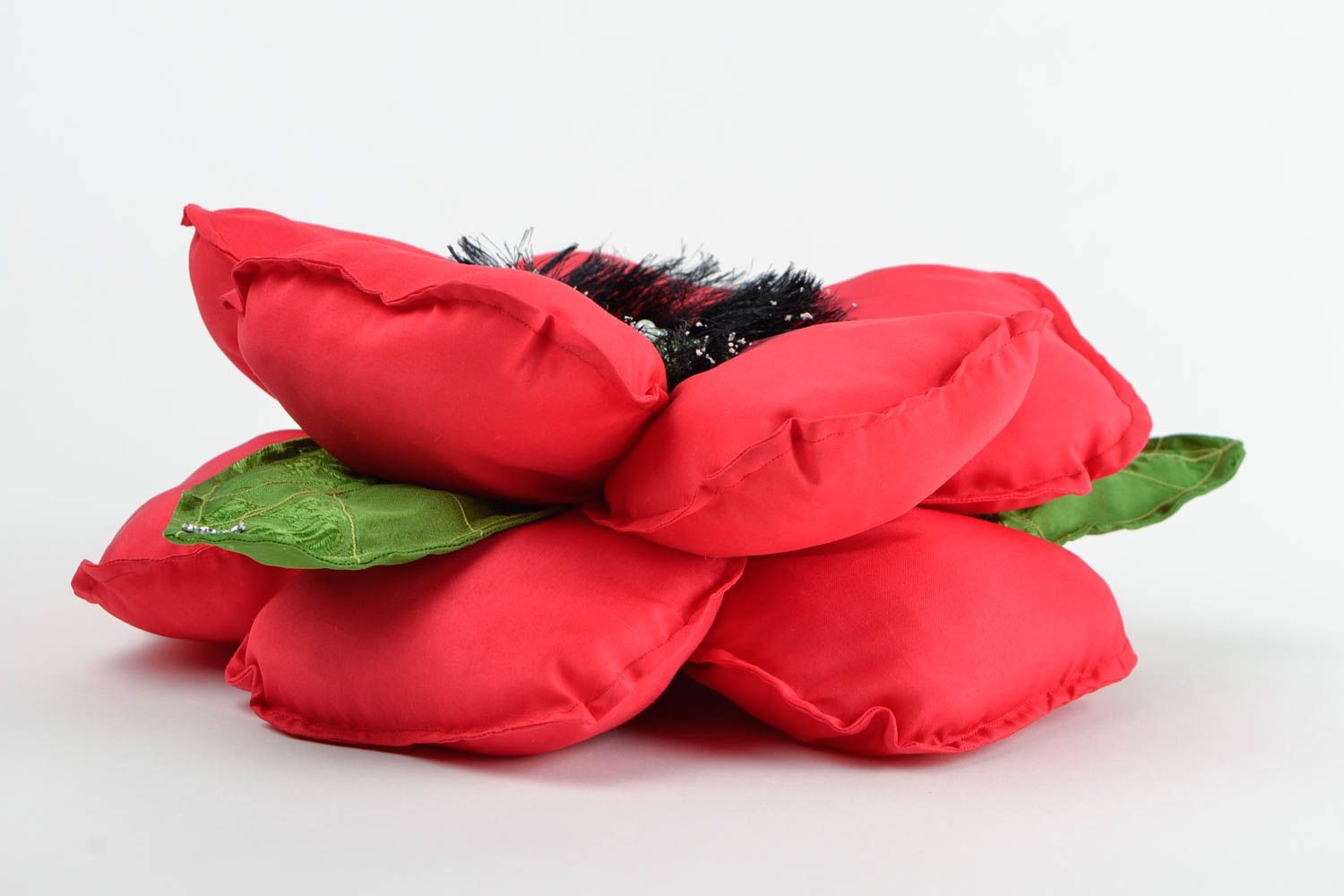Подушка цветок ручной работы декоративная подушка мак диванная подушка фото 4