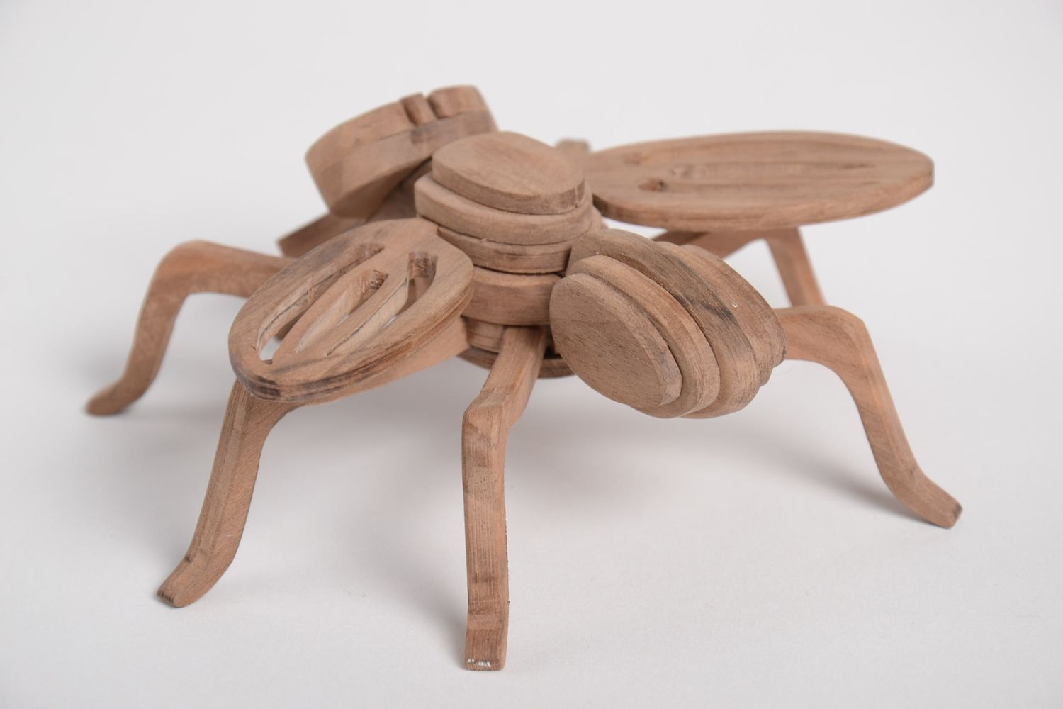 Figurine Insecte en bois fait main Statuette déco marron Décoration maison photo 4
