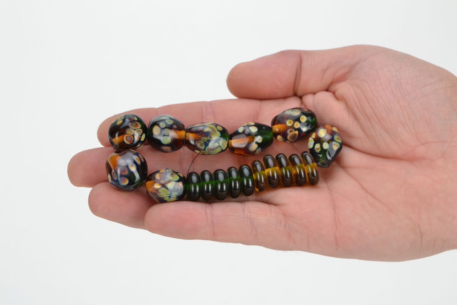 Lampwork beads in brown color palette photo 2