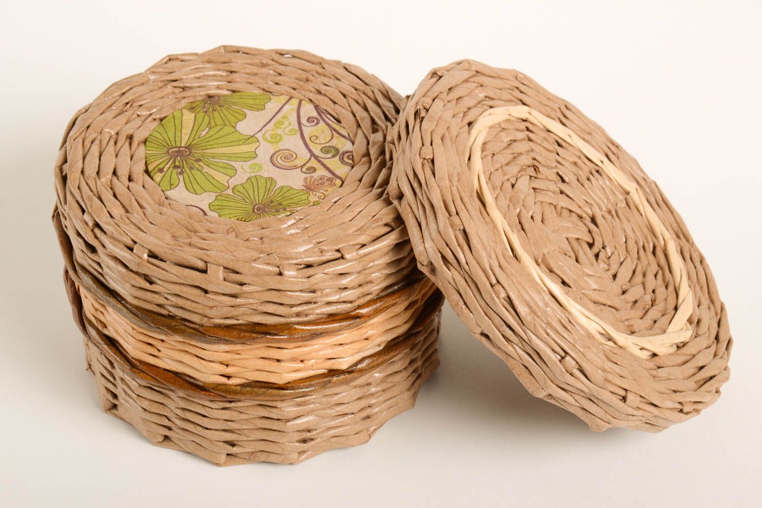 Unusual woven basket paper designer box beautiful handmade kitchen utensils photo 5