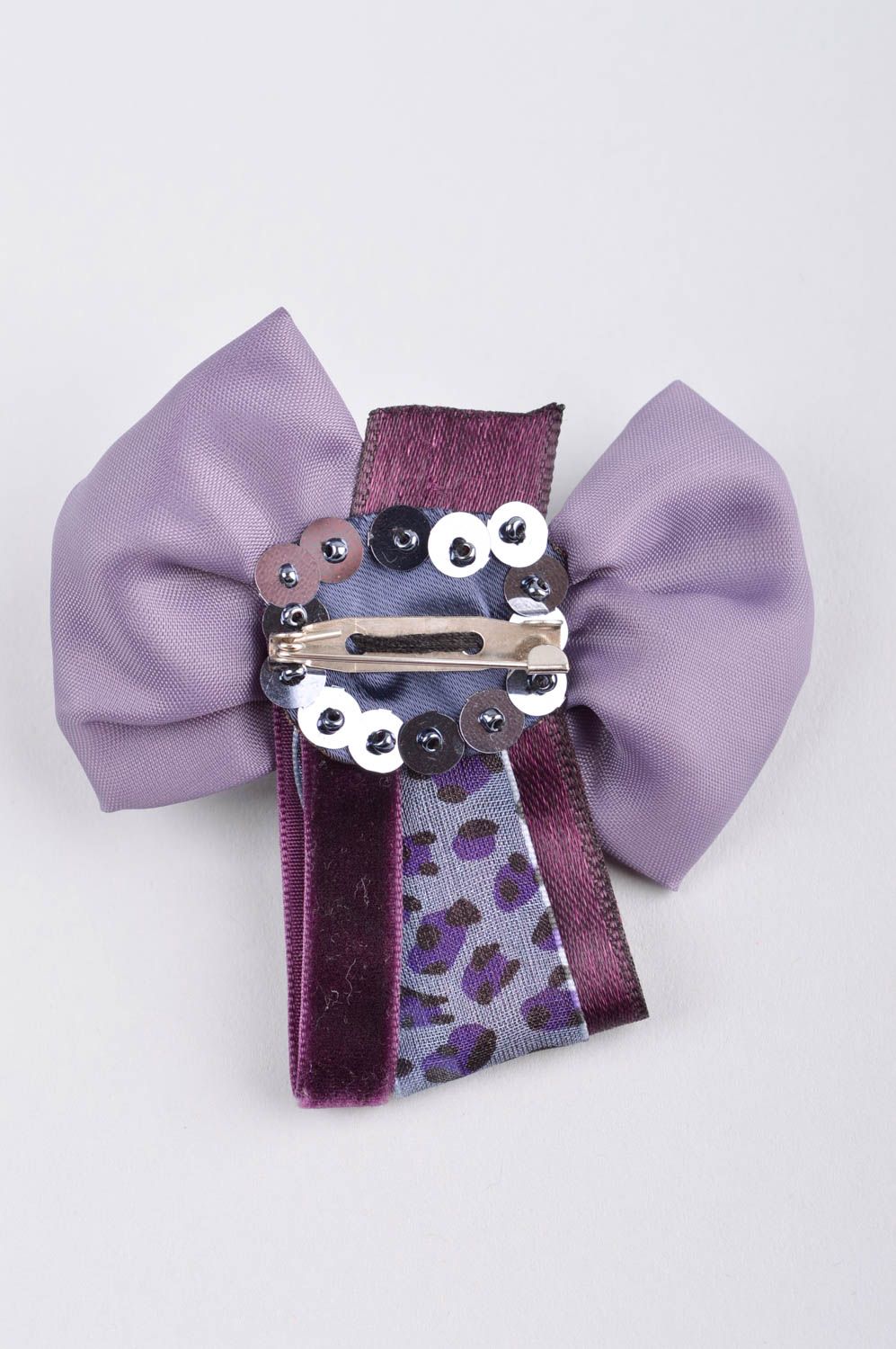 Handmade brooch violet bow brooch designer accessories gifts for ladies photo 4