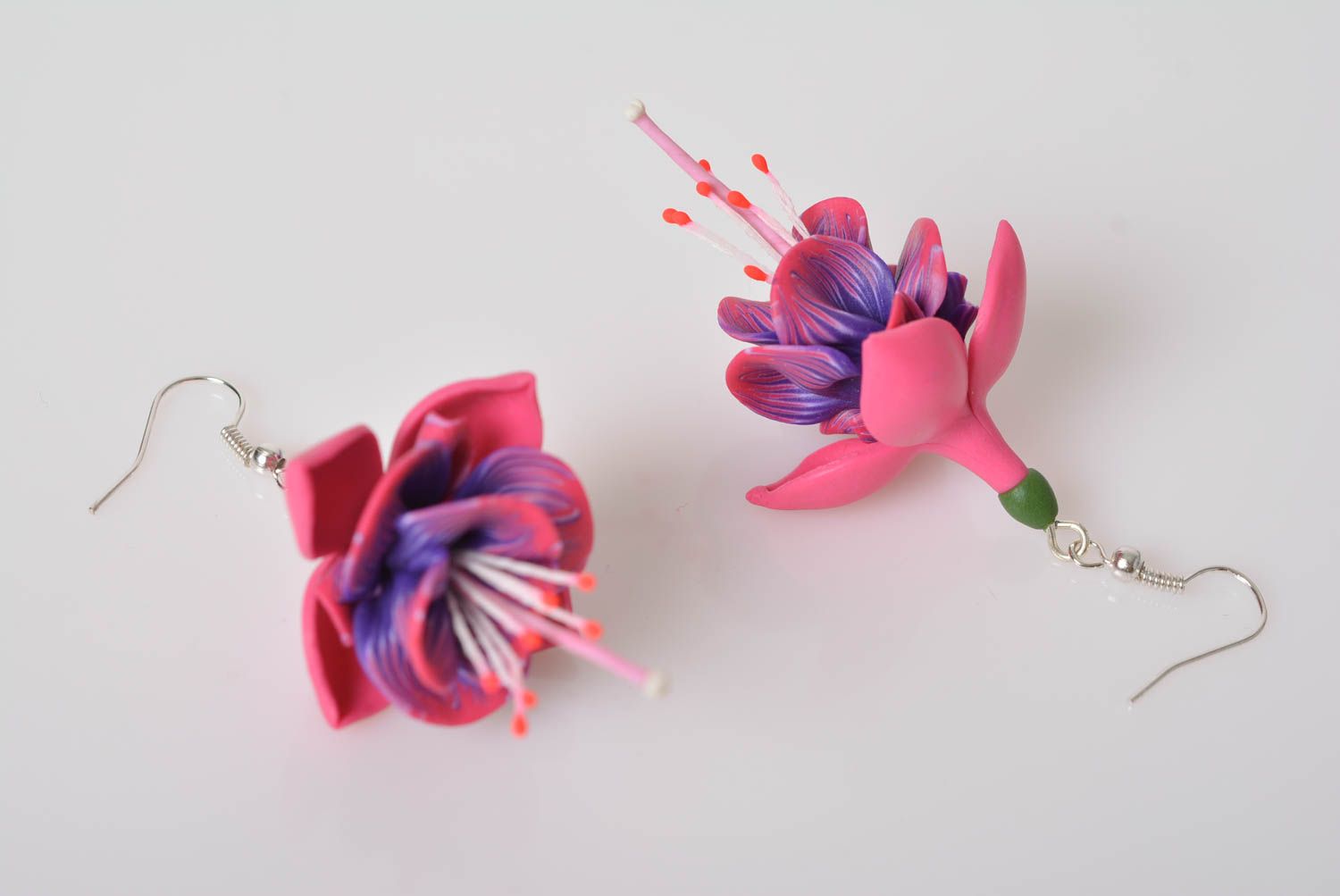 clay flower earrings
