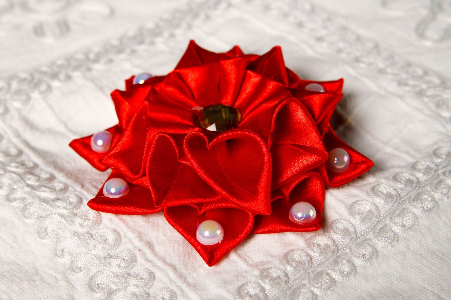 Handmade scrunchy unusual gift designer accessory for girls fabric scrunchy photo 1