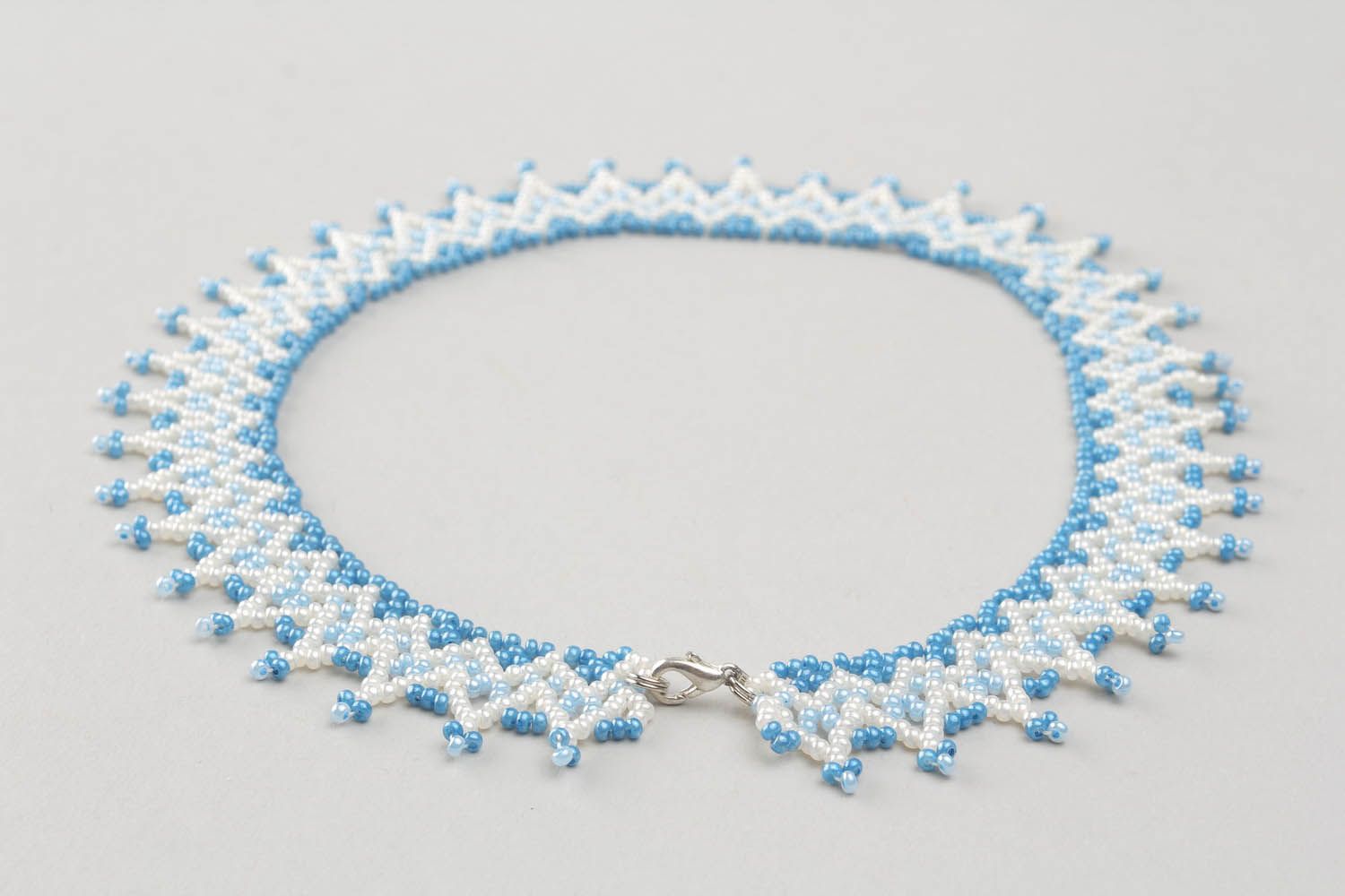 Beaded necklace Blue photo 2