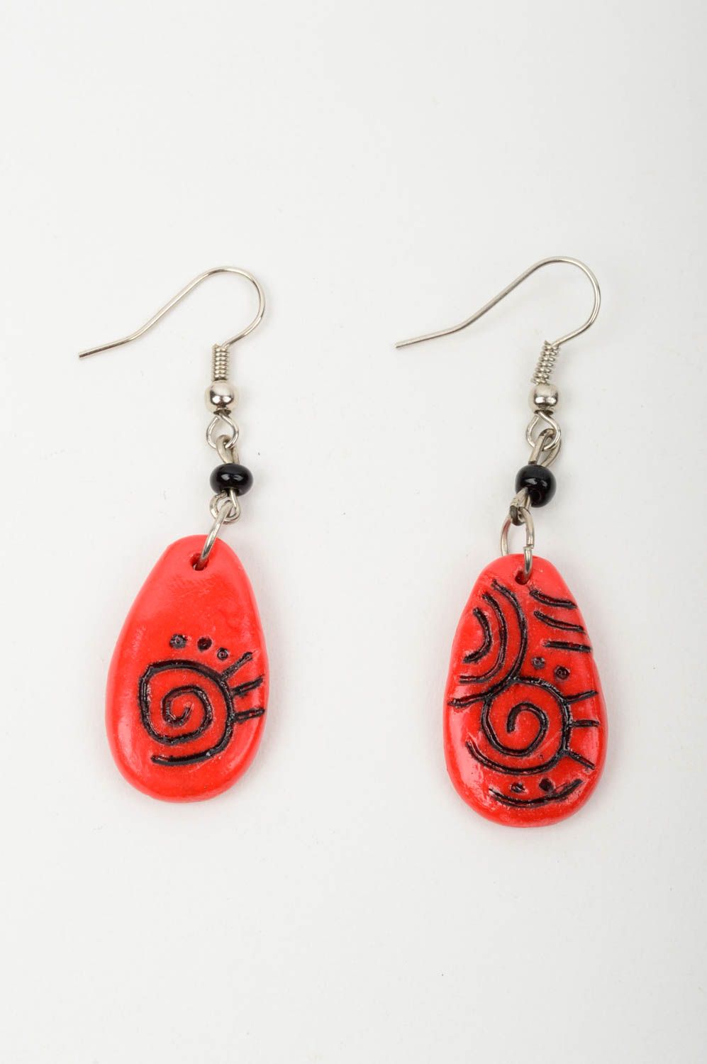 Handmade jewelry designer accessories polymer clay dangling earrings gift ideas photo 3