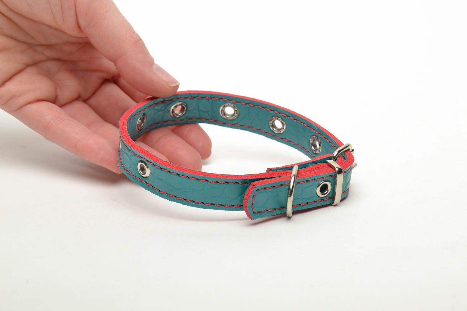Beautiful artificial leather dog collar photo 5