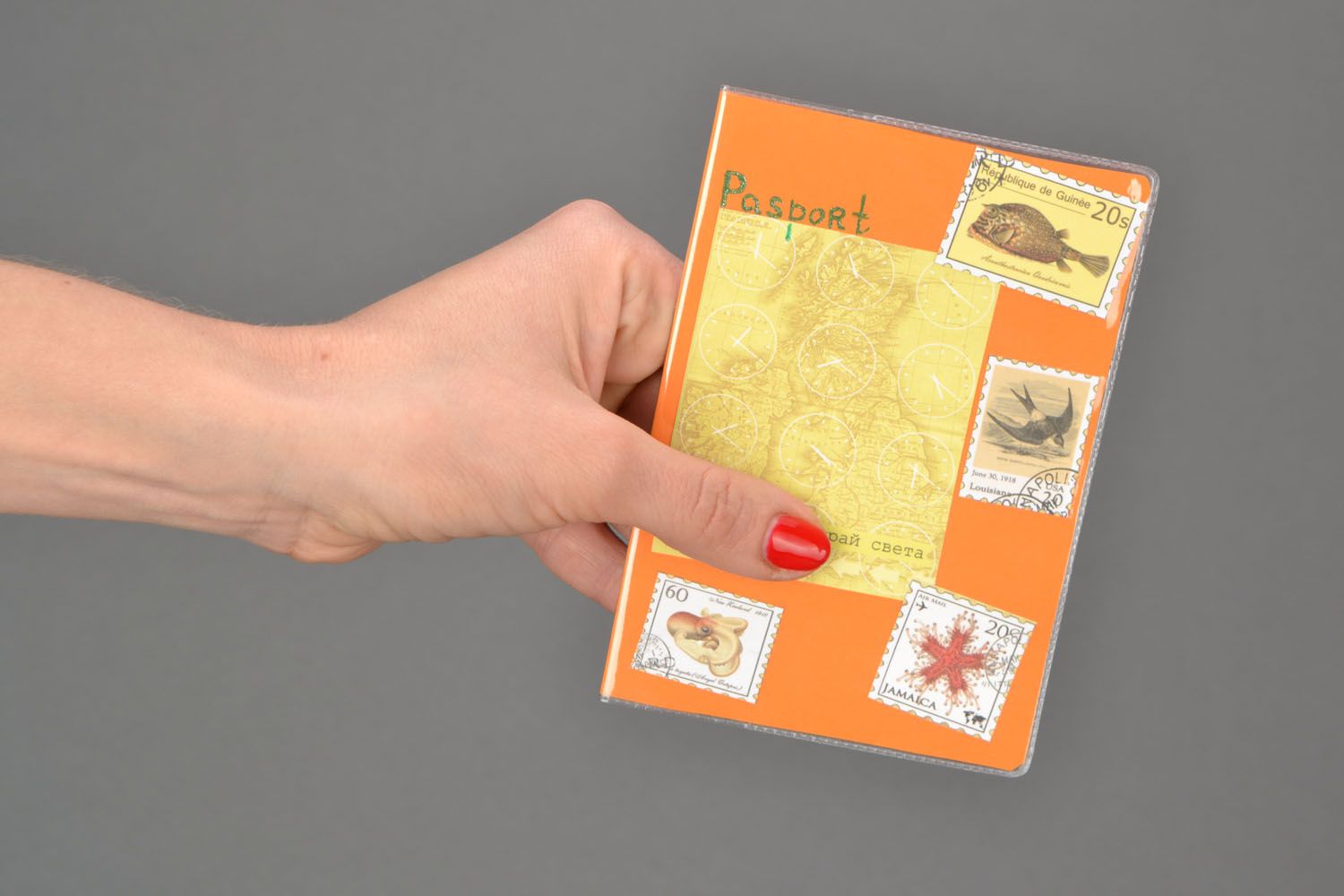 Обложка на паспорт в технике скрапбукинг фото 2