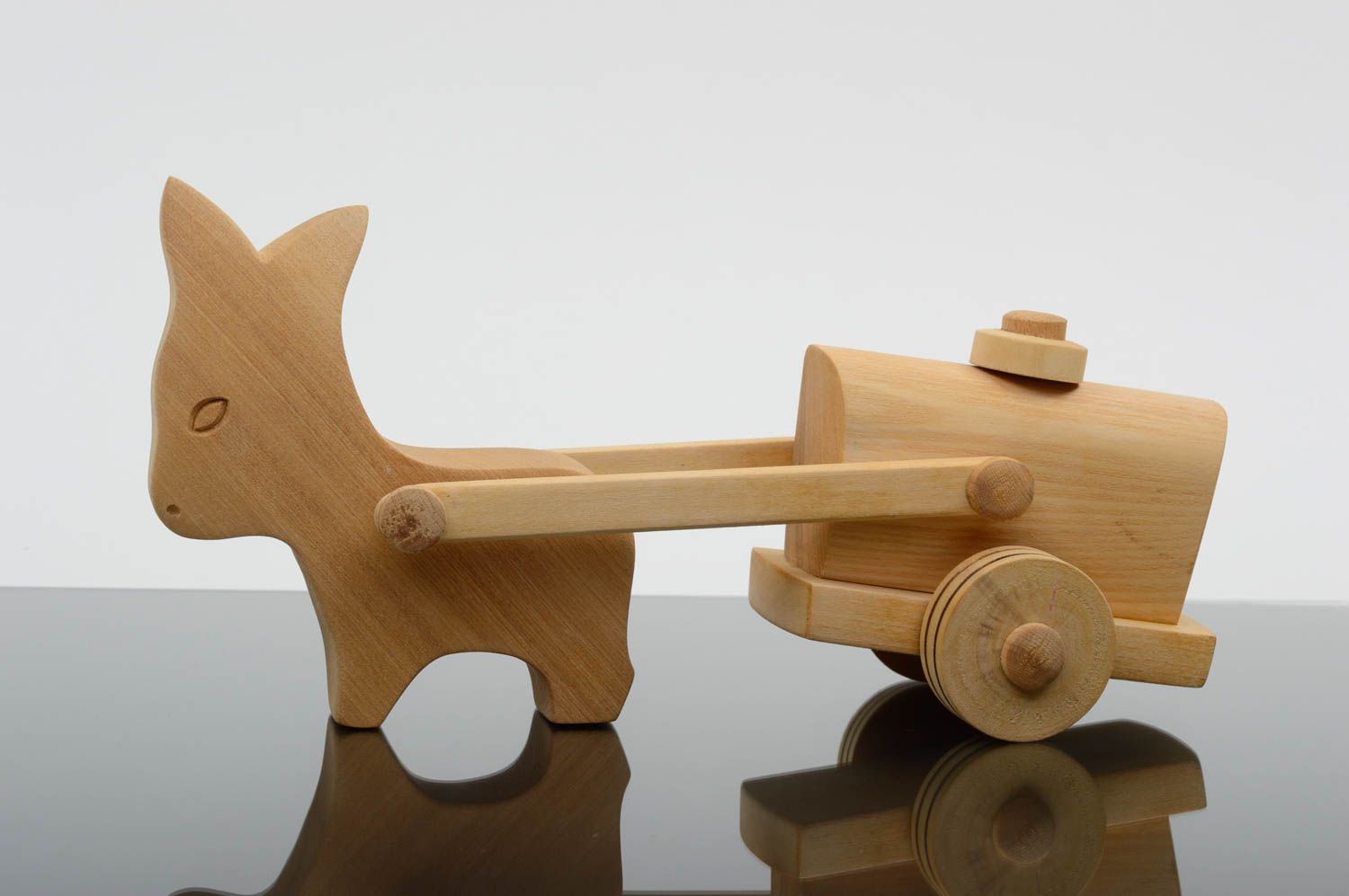 Handmade Esel Spielzeug Geschenk für Kinder Holz Figur umweltfreundlich  foto 1