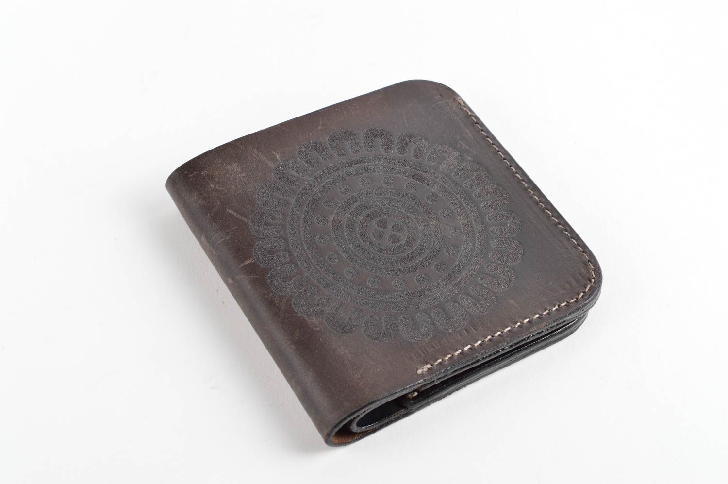 Handmade wallet genuine leather men wallet present for friend men accessories photo 5