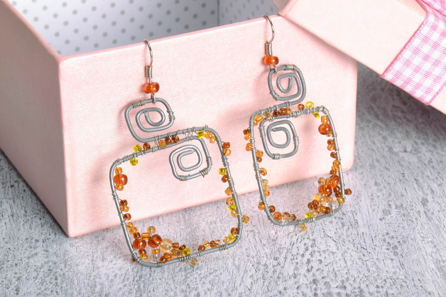 Earrings with natural stones photo 1