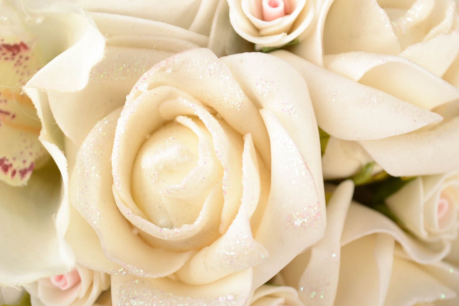 Ensemble de bouquets artificiels faits main pour mariage délicats 3 pièces photo 4