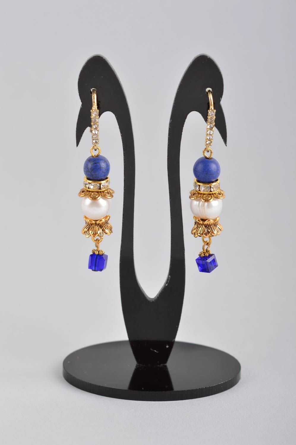 Handmade jewelry metal earrings bead earrings gemstone jewelry gifts for mom photo 2