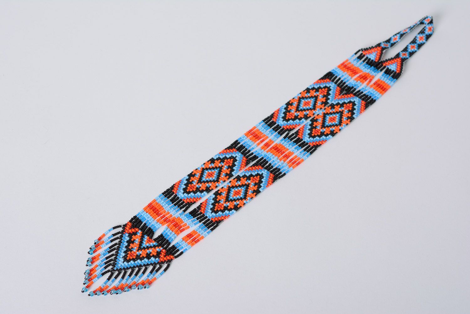 Beautiful designer handmade ethnic beaded gerdan necklace for women photo 1