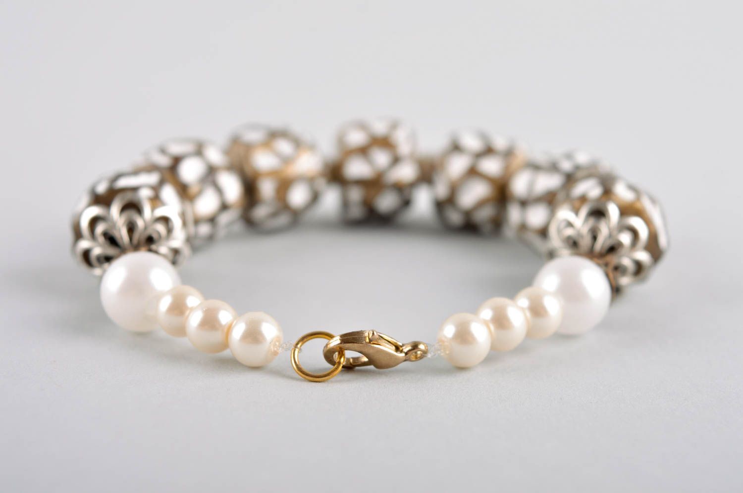 Designer handmade bracelet beautiful jewelry brown stylish accessories photo 3