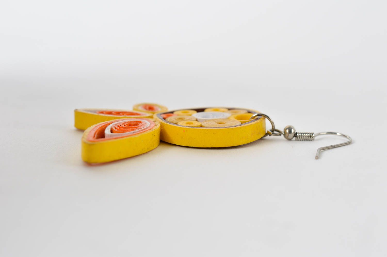 Damen Ohrringe handmade Designer Schmuck Accessoires für Frauen in Gelb  foto 5