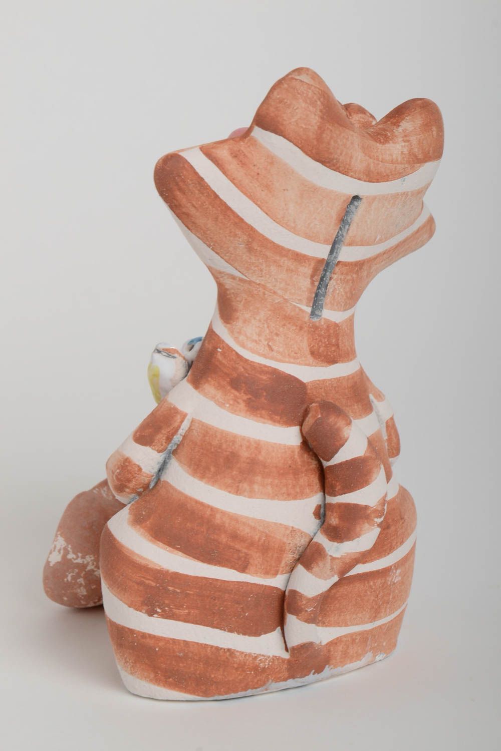Hucha de cerámica hecha a mano elemento decorativo alcancía decorada Gatito foto 5