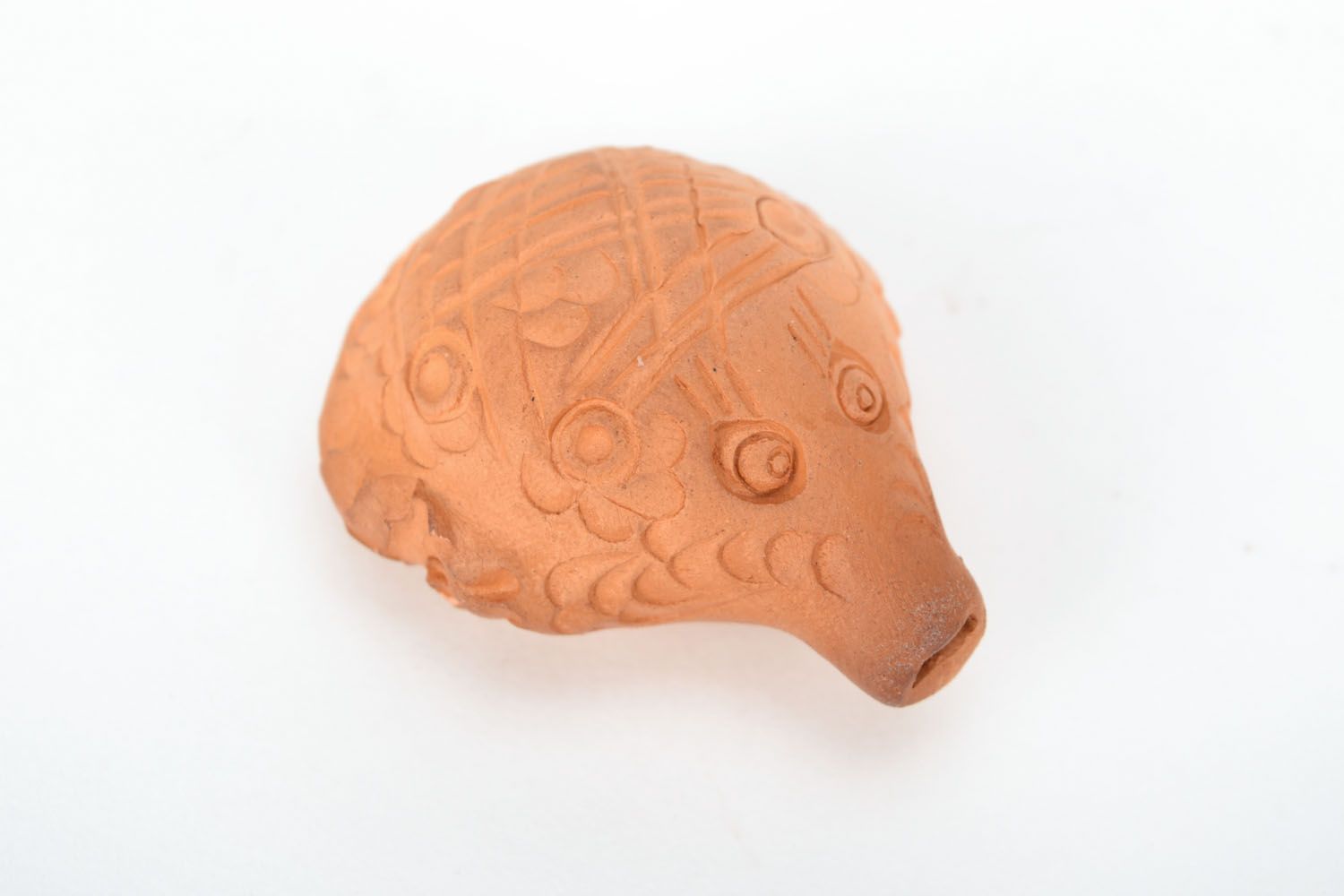 Apito de argila brinquedo de cerâmica artesanal Ouriço foto 3