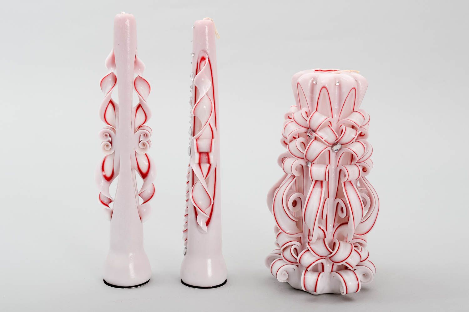 Velas de parafina hechas a mano rosadas elementos decorativos regalo original foto 3