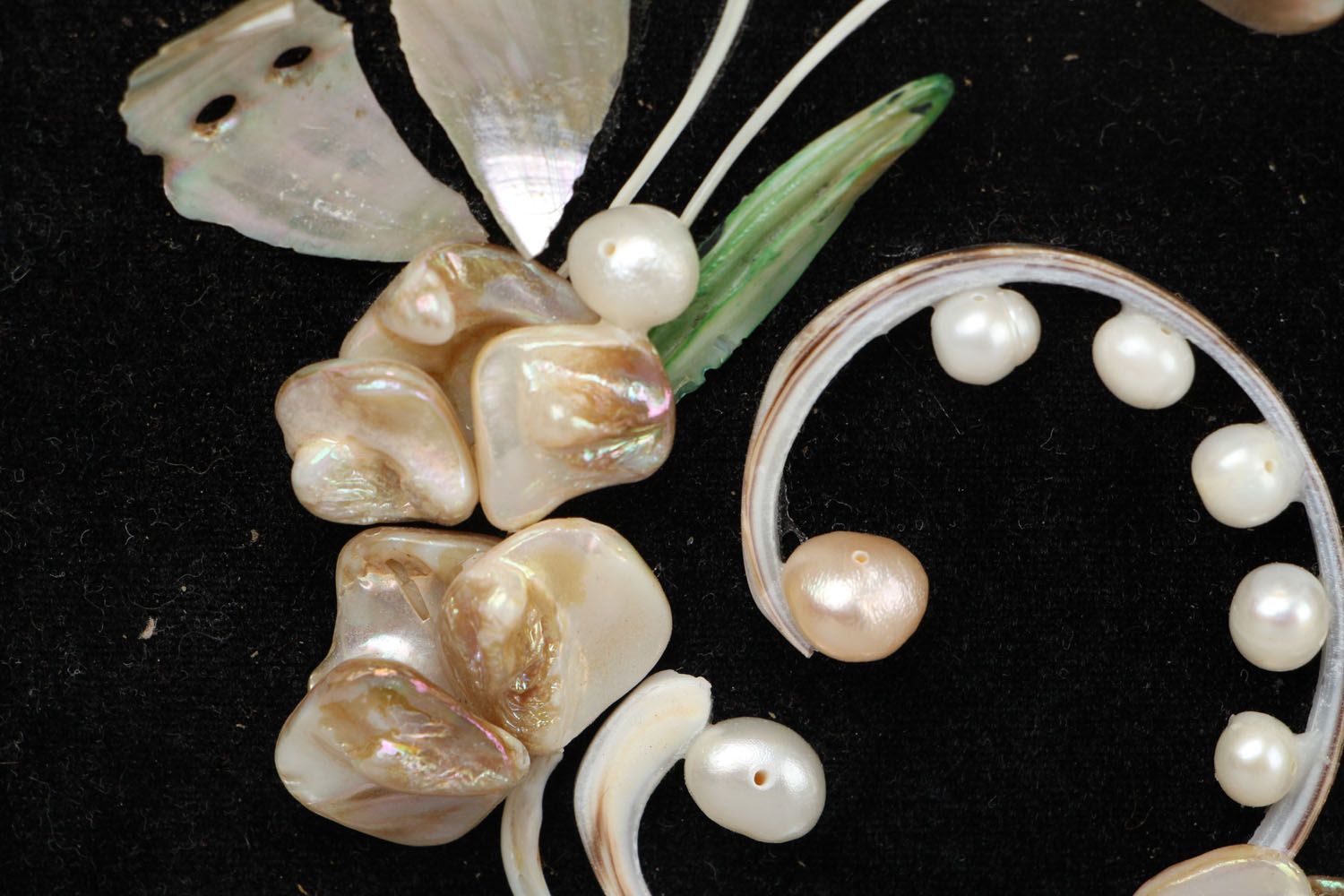 Panneau fait main décoré des coquillages et perles photo 3