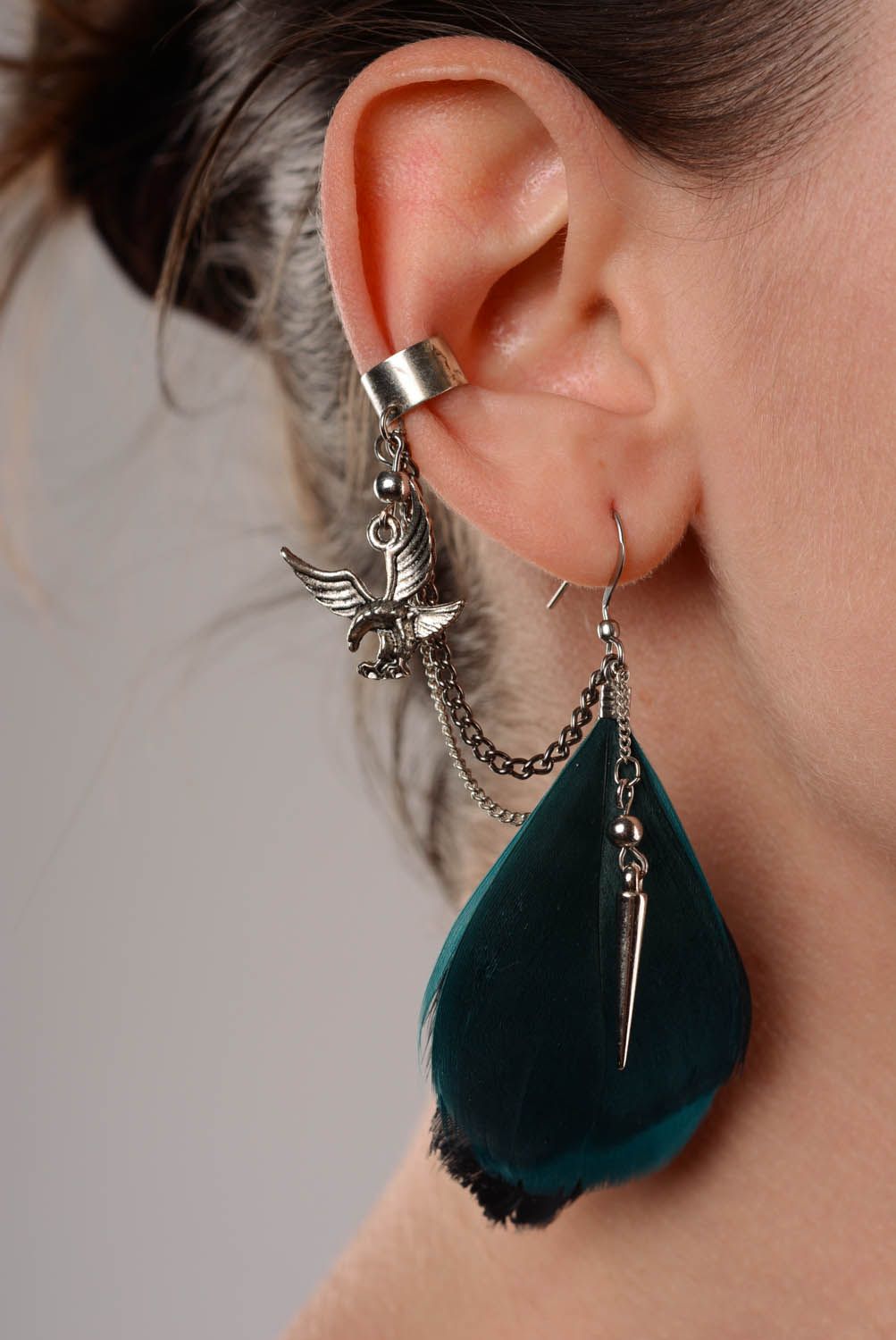 Cuff earrings Turquoise photo 3