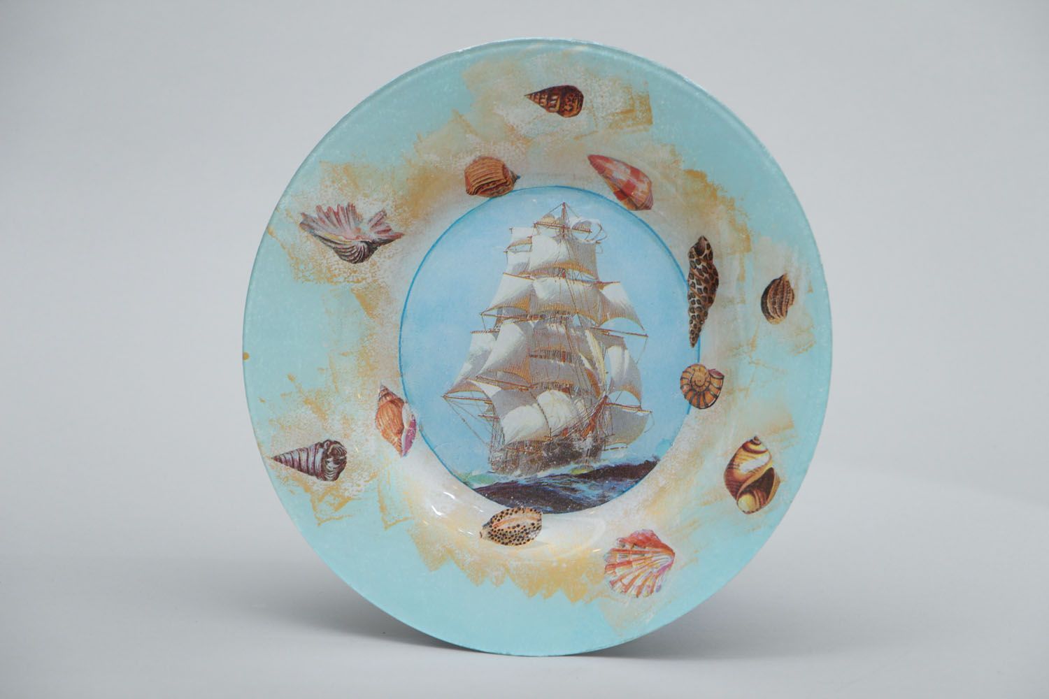 Homemade decorative plate Sailing Boat photo 1