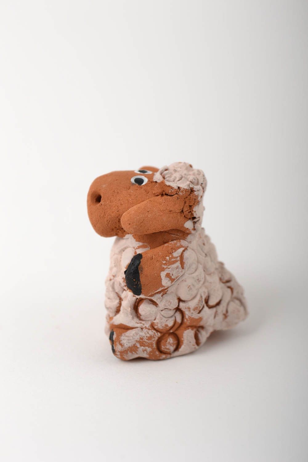 Handmade Deko Tier aus Keramik Tischdeko Idee Figur aus Ton Schaf für Haus Deko foto 3