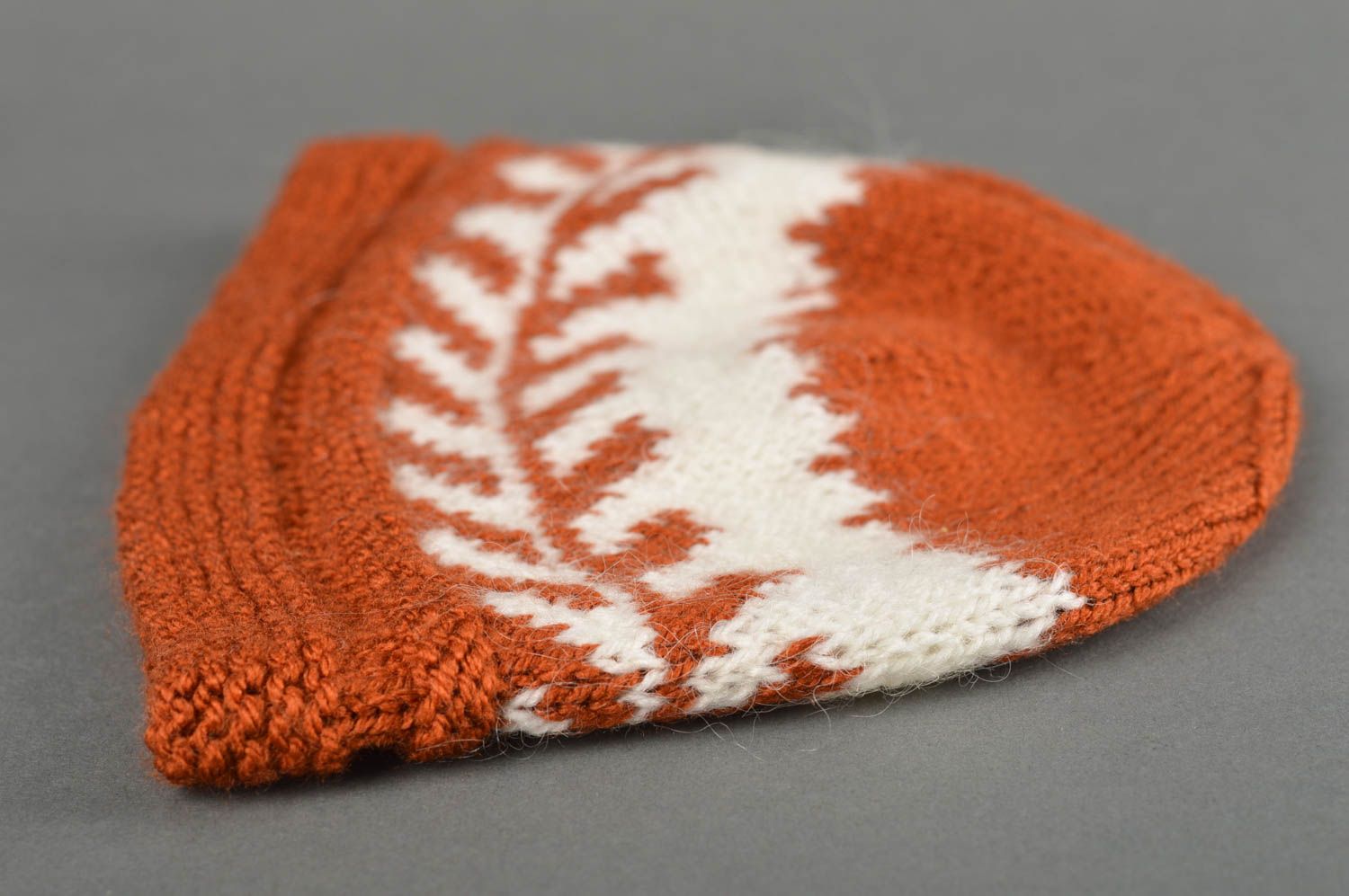Bonnet tricot Chapeau au crochet fait main bicolore chaud Vêtement enfant photo 5
