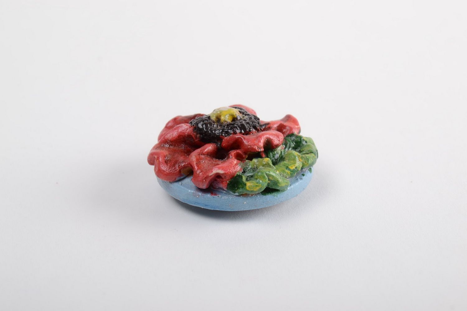 Origineller runder Kühlschrankmagnet aus Ton mit Farben bemalt handmade foto 5
