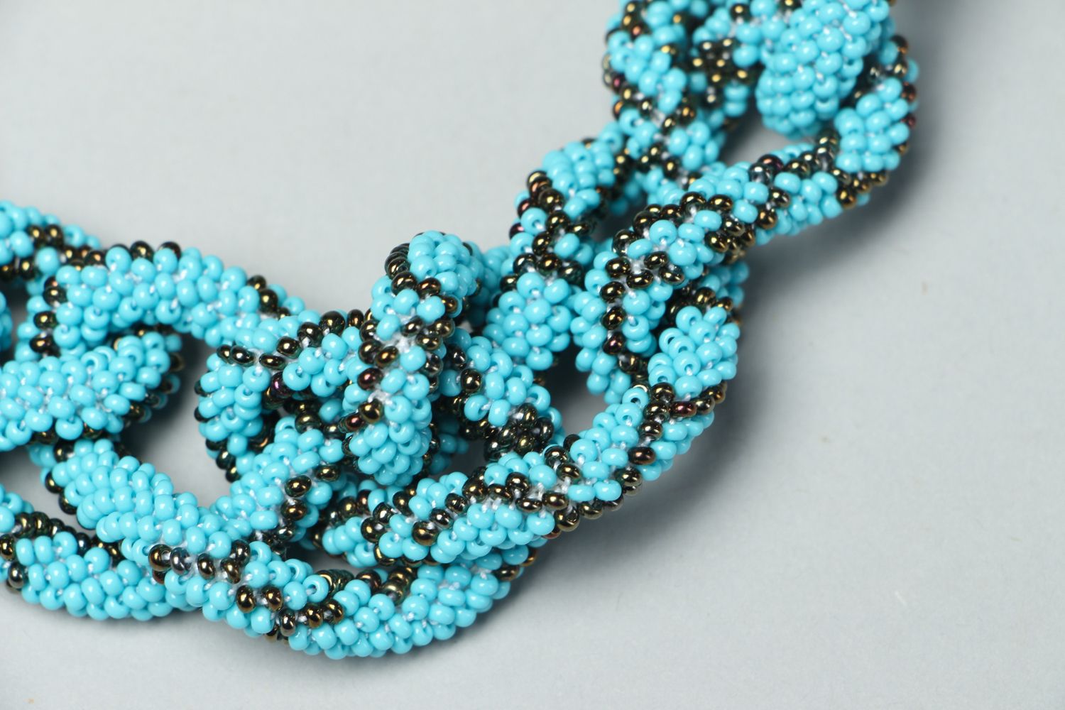 Handmade crochet beaded necklace photo 2