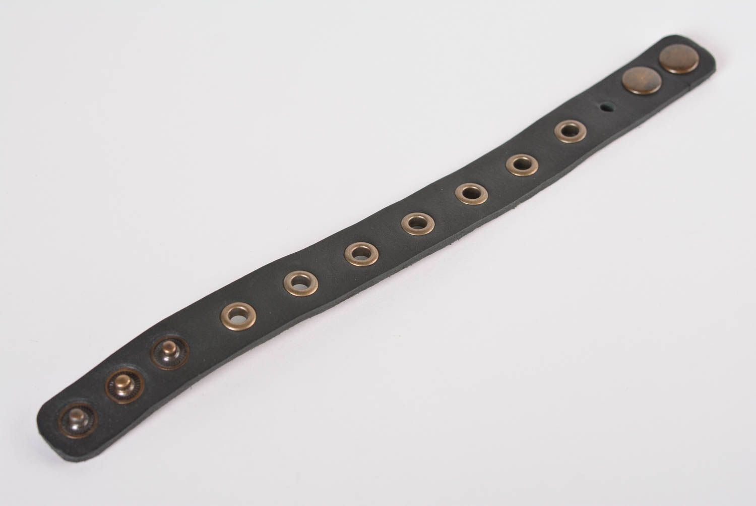 Bracelet pour femme en cuir noir Bijoux fait main tendance Cadeau original photo 4