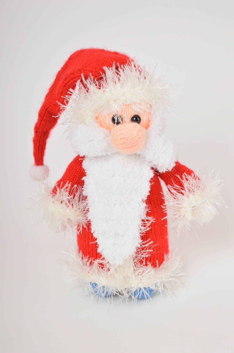 Peluche père Noël Jouet fait main tricoté en acrylique Cadeau pour enfant photo 3
