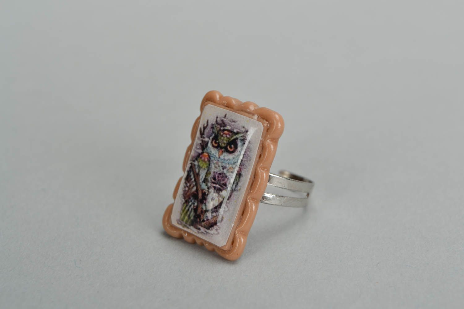 Polymer clay ring photo 2