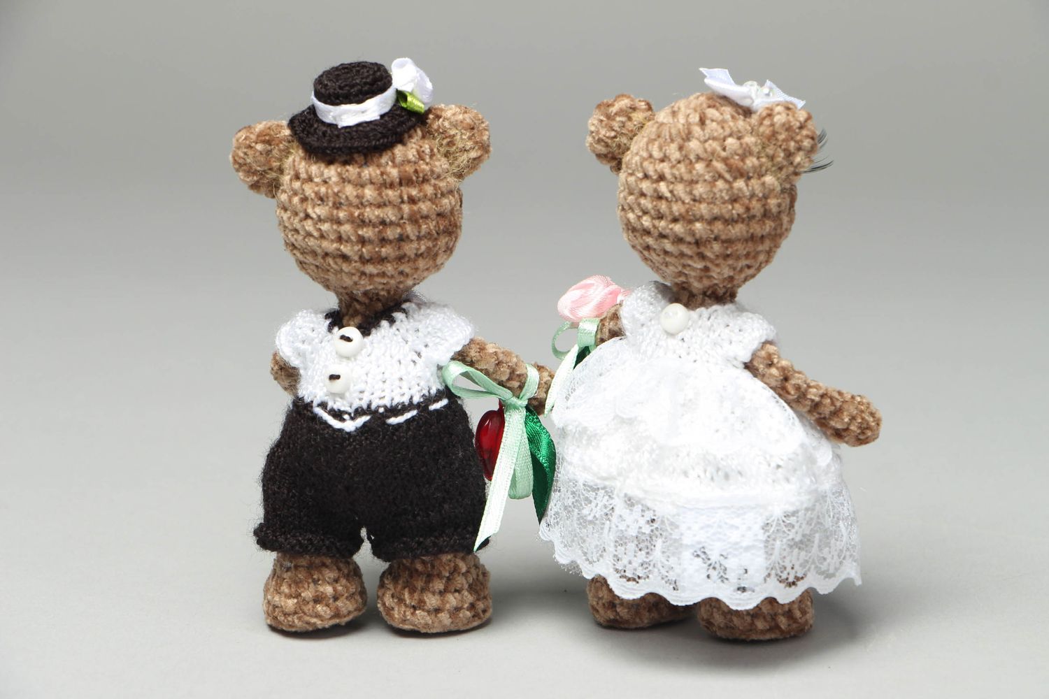 Soft crochet wedding toy bears photo 3