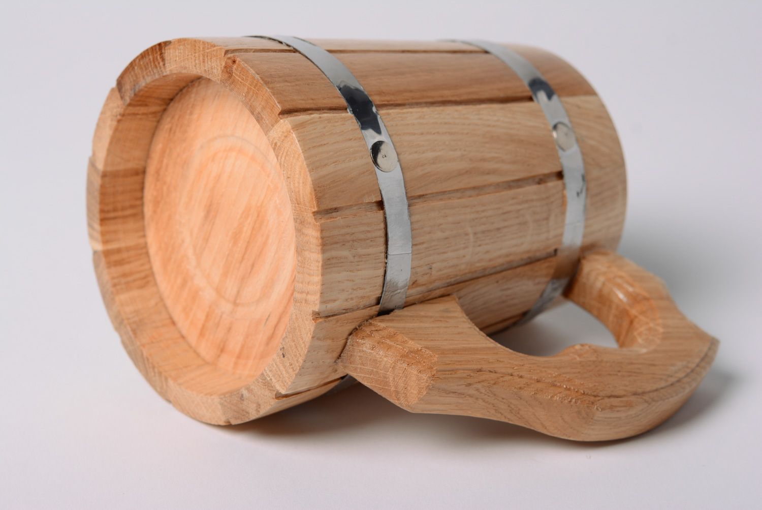 Tazza di legno decorativa fatta a mano calice di legno bicchiere da birra
 foto 5