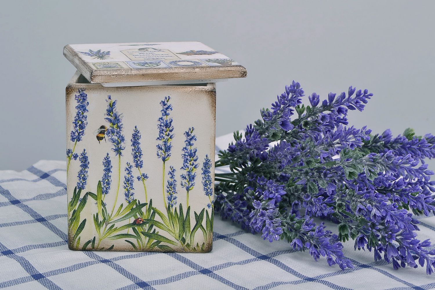 Schachtel aus Holz Lavendel foto 1