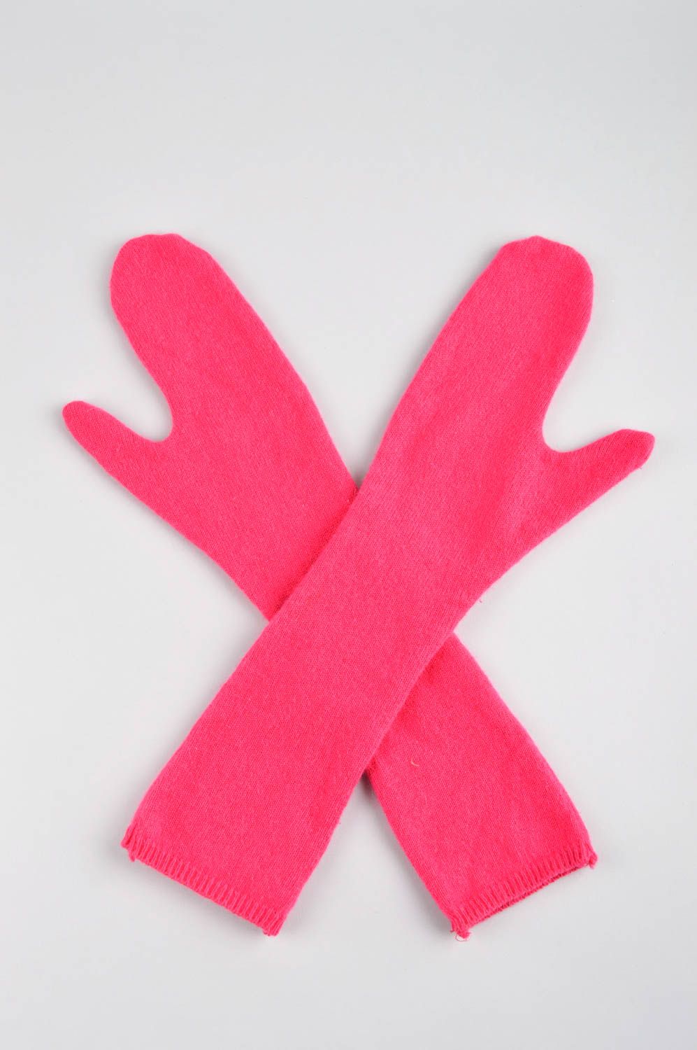 Handmade mittens pink winter hat designer winter accessory set for women photo 5