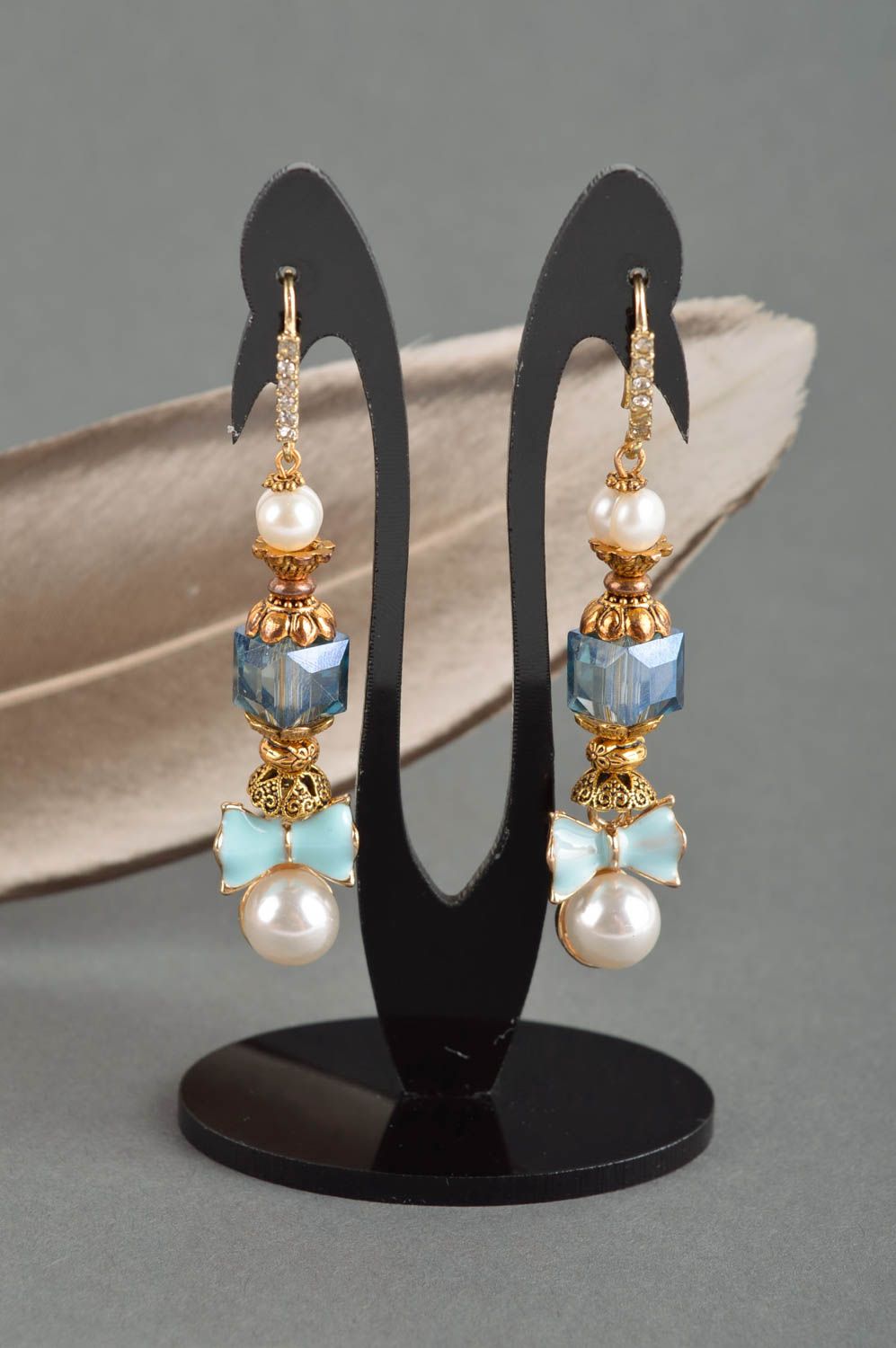 Handmade jewellery designer earrings dangling earrings women accessories photo 1