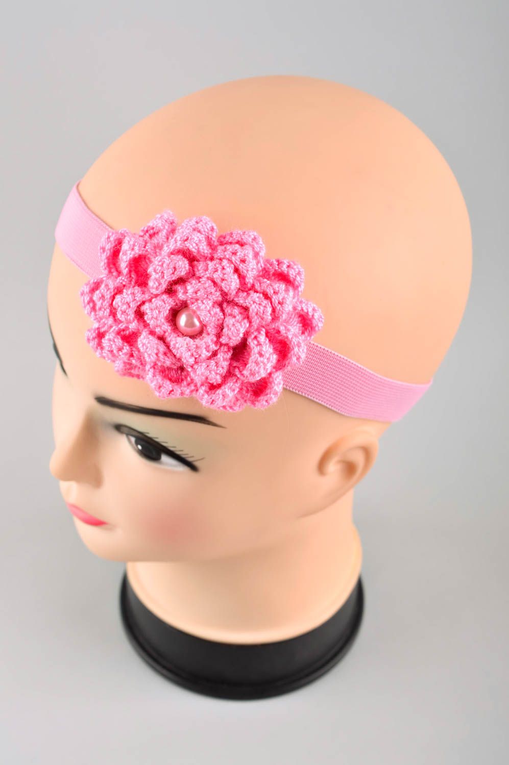Haarband Blume handmade Haarschmuck Blume Accessoire für Kinder in Rosa  foto 3