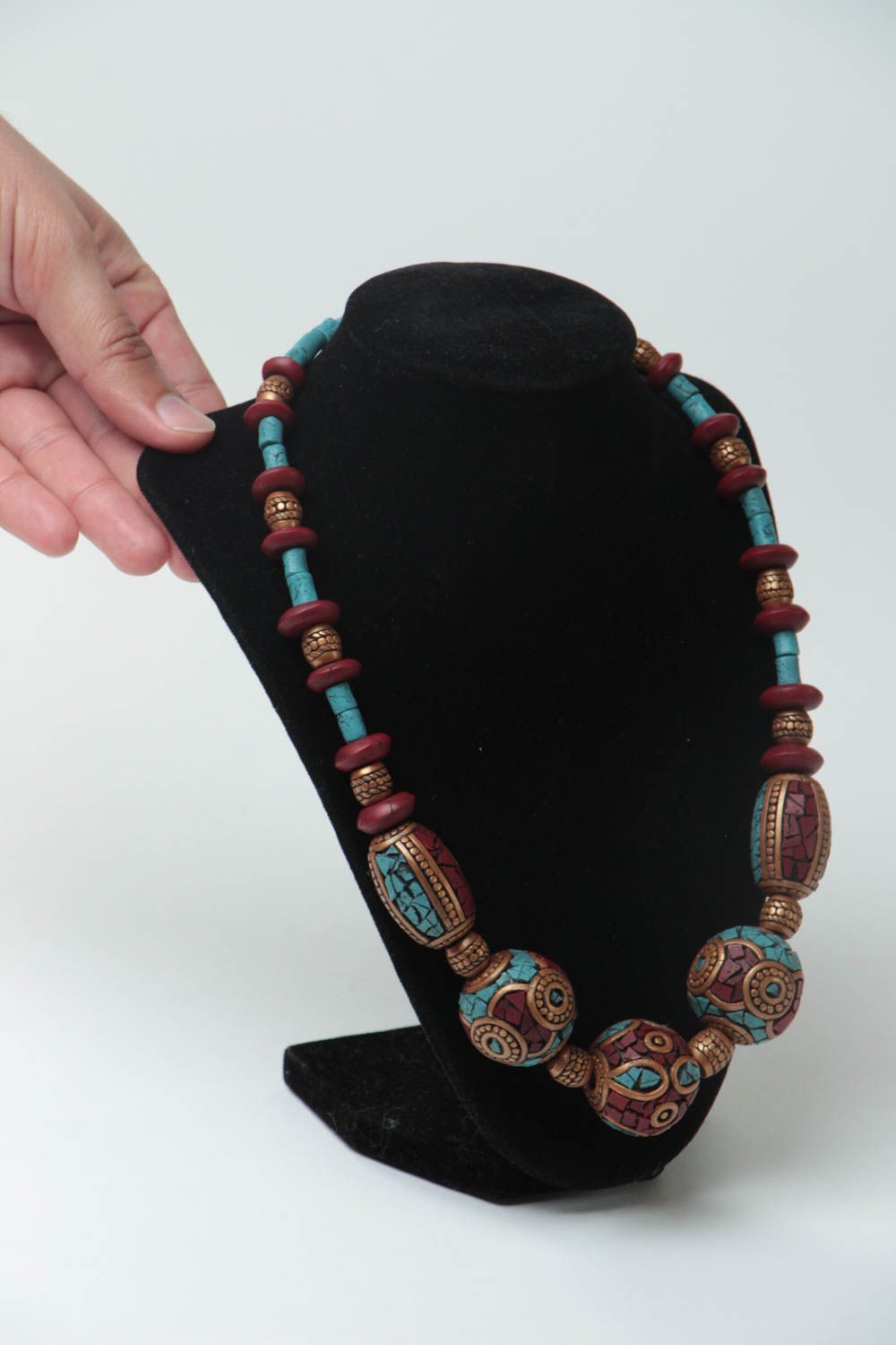 Collana in argilla polimerica fatta a mano accessori originali da donna 
 foto 5
