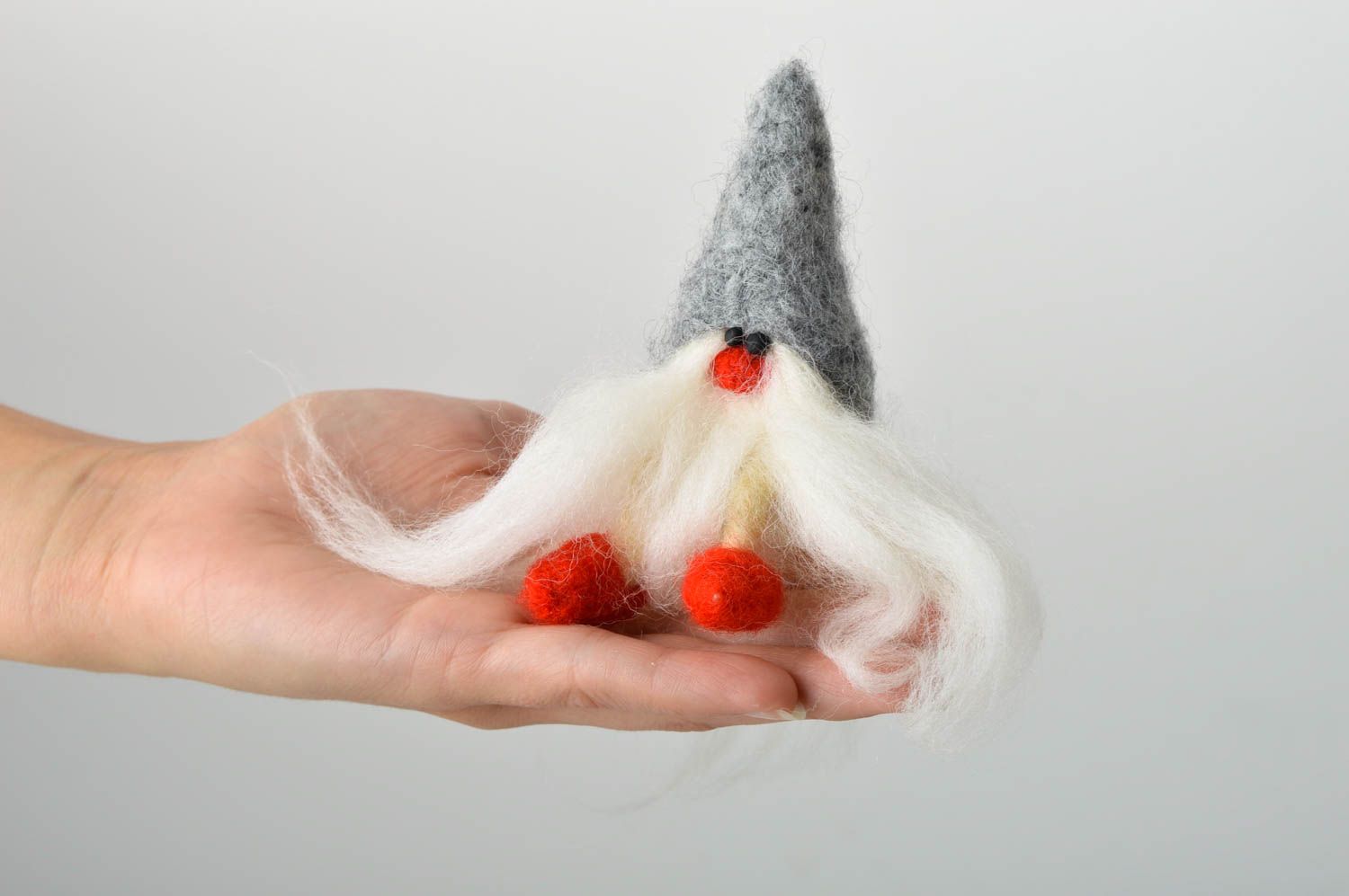 Jouet en laine feutrée Peluche faite main décorative Cadeau pour enfant Nain photo 2