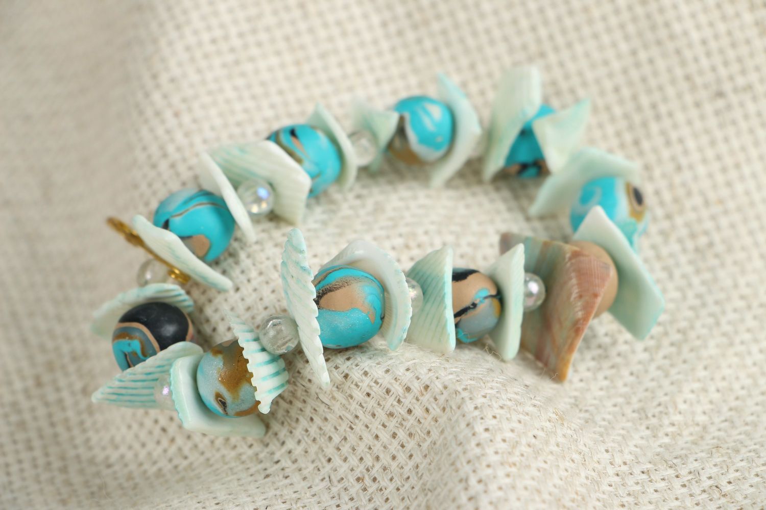 Bracelet Made of Polymer Clay in Nautical Theme photo 3