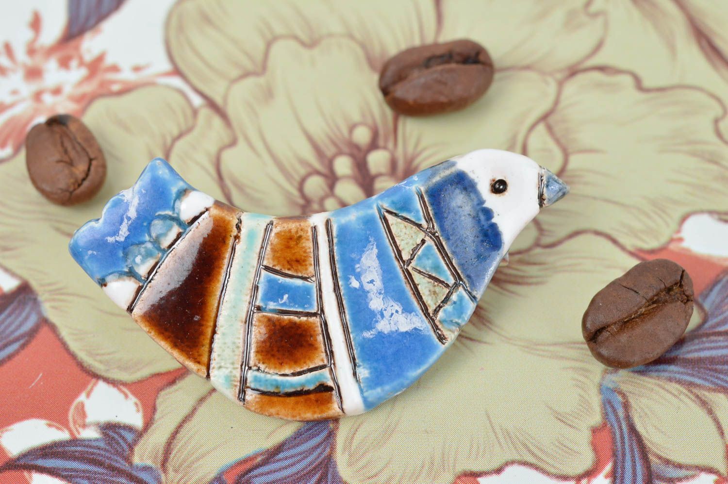 Beautiful handmade ceramic brooch pin animal brooch jewelry gifts for her photo 1