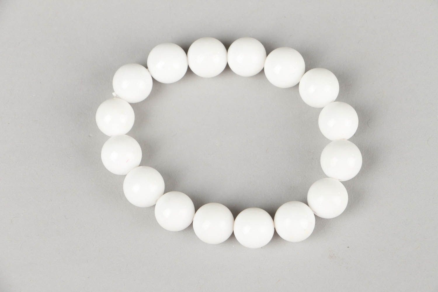 Bracelet with natural white agate stone photo 3