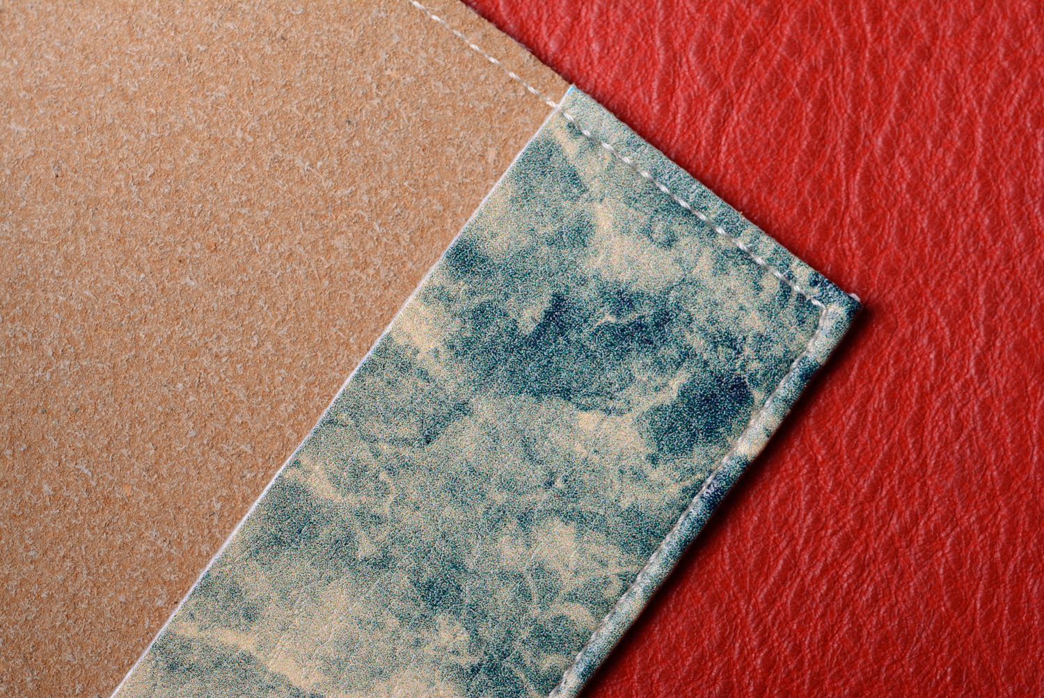 Homemade leather passport cover with print London photo 5