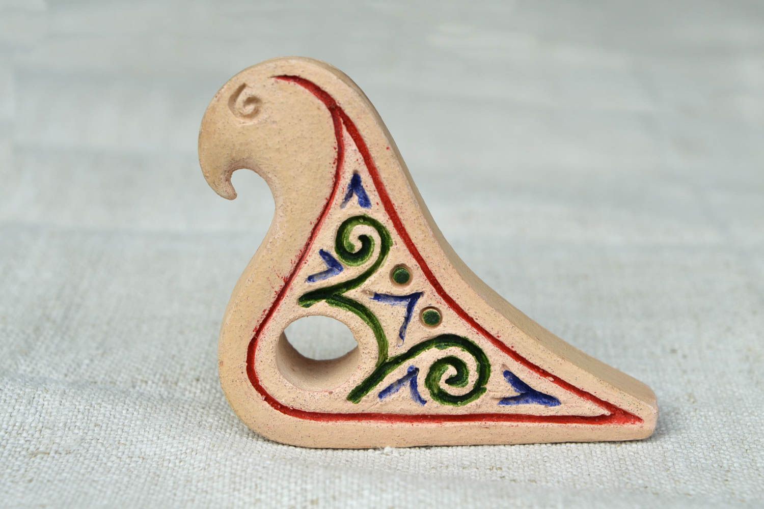 Silbato artesanal de arcilla regalo para niños instrumento de viento pájaro foto 5