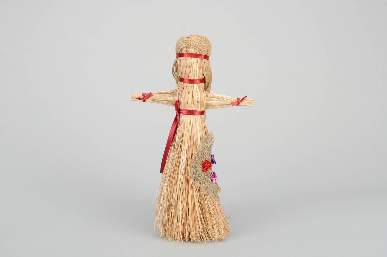 Amulet doll decorated with burlap photo 3