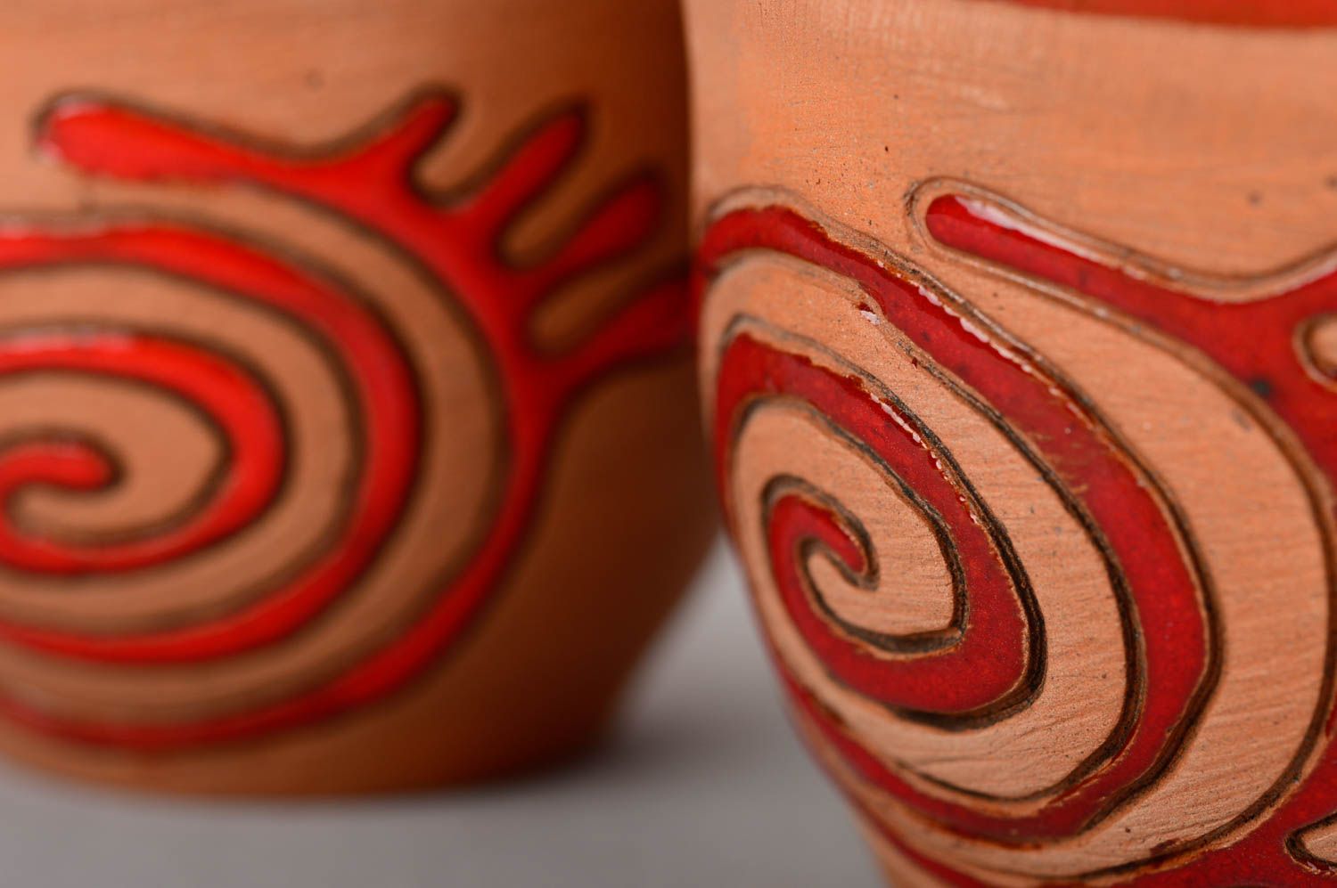 Handmade unusual ceramic cups stylish cups made of clay designer ware photo 4