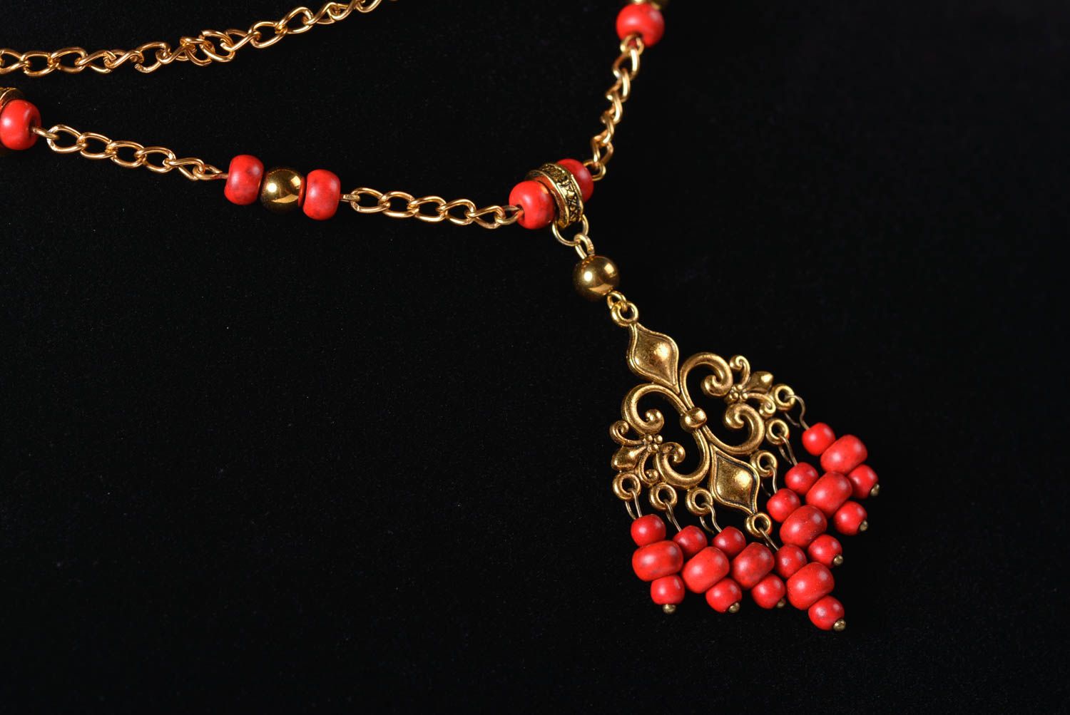 Handmade designer beaded pendant female elegant pendant stylish jewelry photo 4