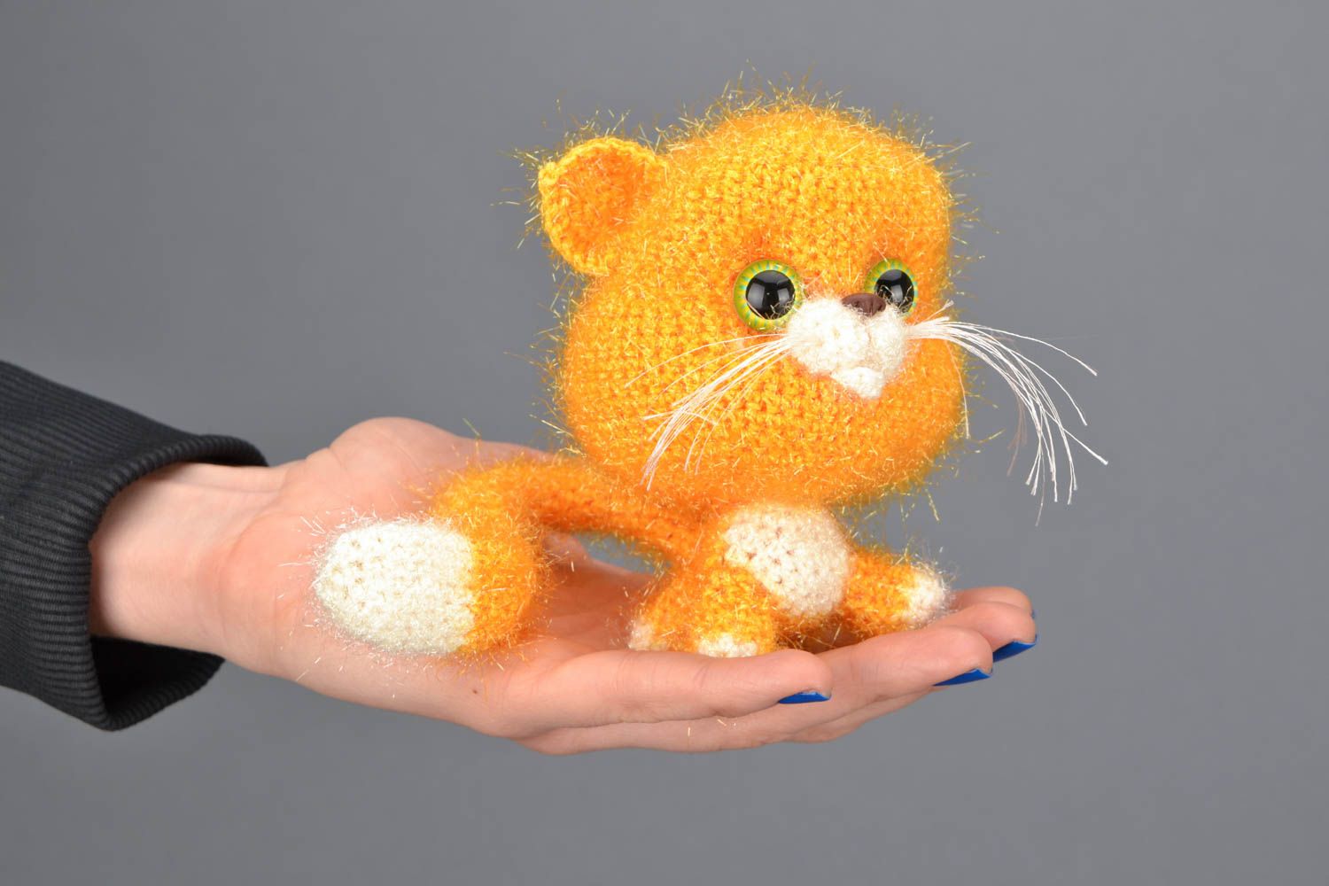 Soft crochet toy Yellow Cat photo 2