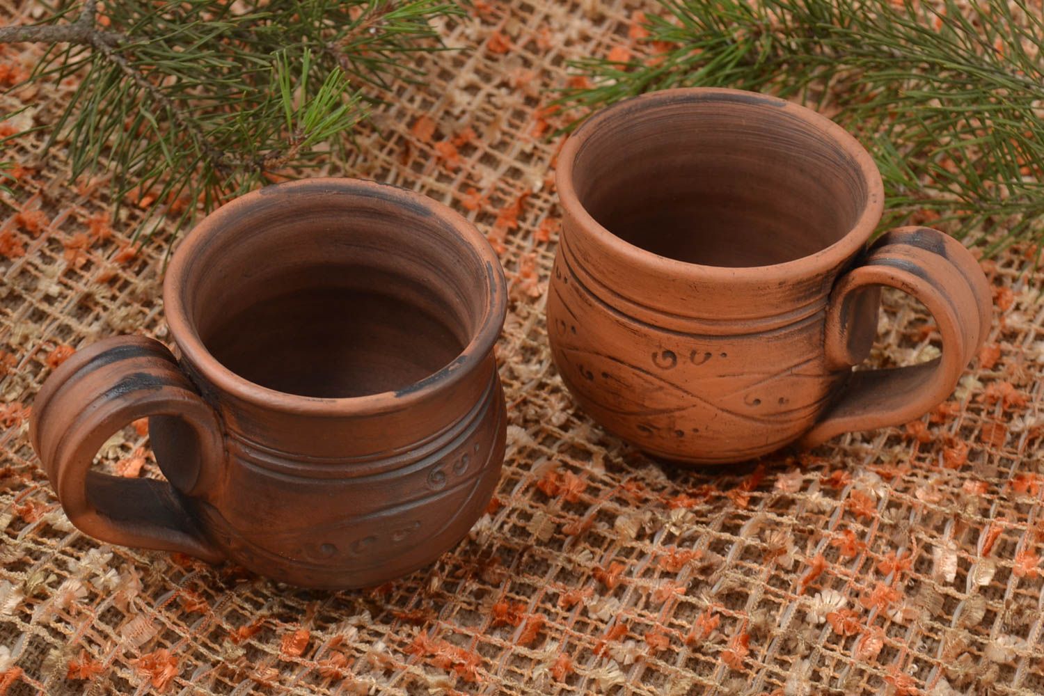 Глиняные чашки ручной работы керамическая посуда набор столовой посуды фото 1